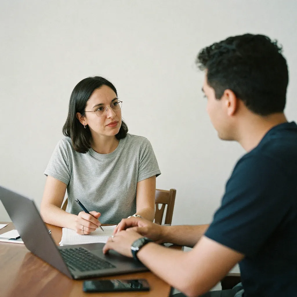 Notebook and writing tools arranged on a table